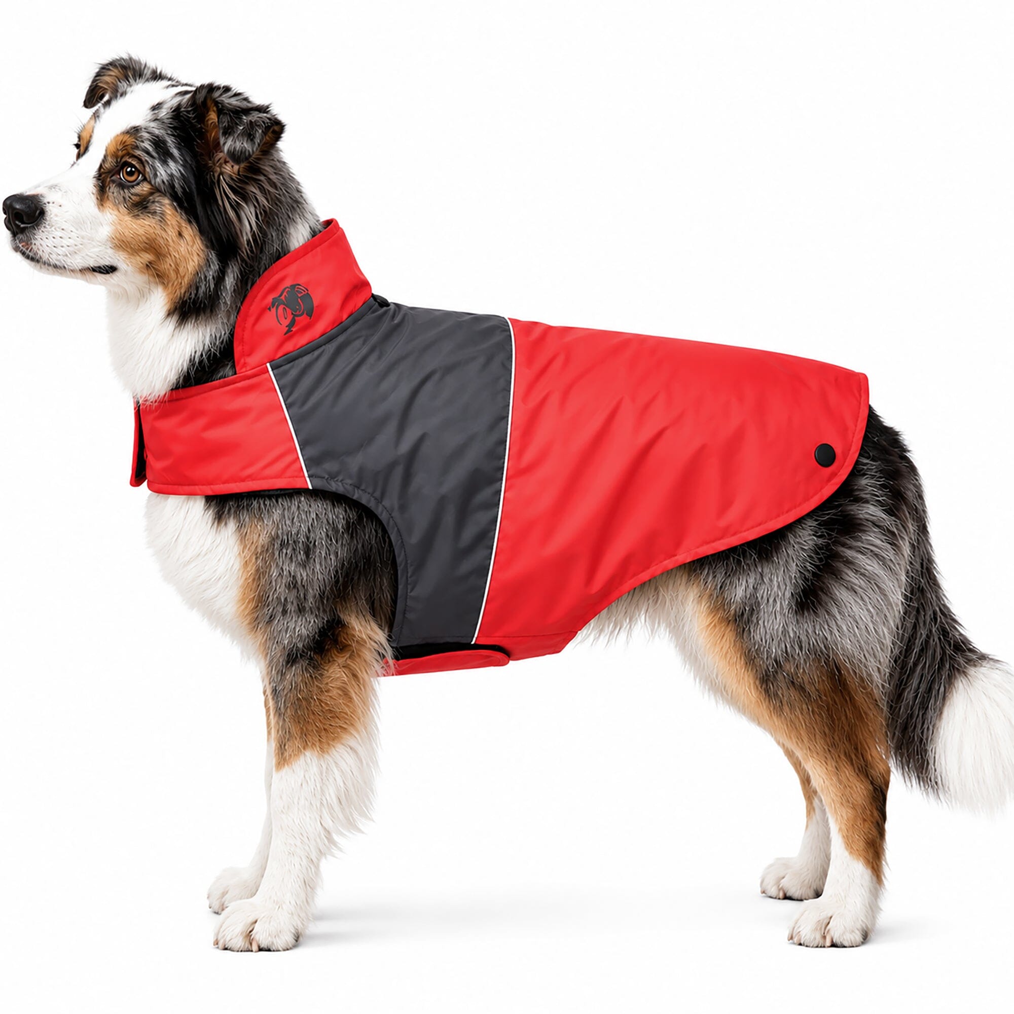Touchdog ® Lightening-Shield 2-in-1 Dual-Removable-Layered Waterproof Dog Jacket X-Small Red, Charcoal Black