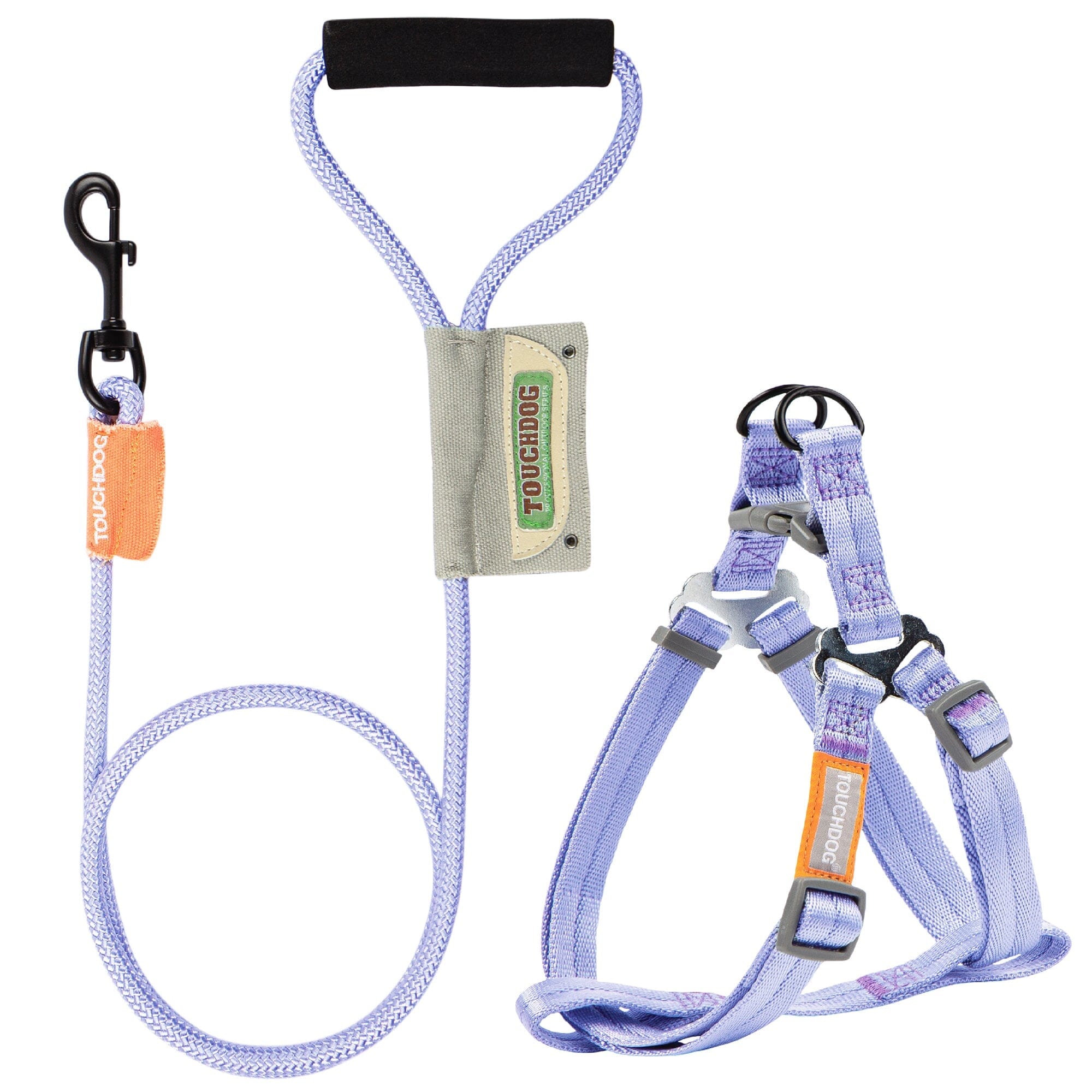 Touchdog ® 'Macaron' 2-in-1 Durable Nylon Dog Harness and Leash Purple Small