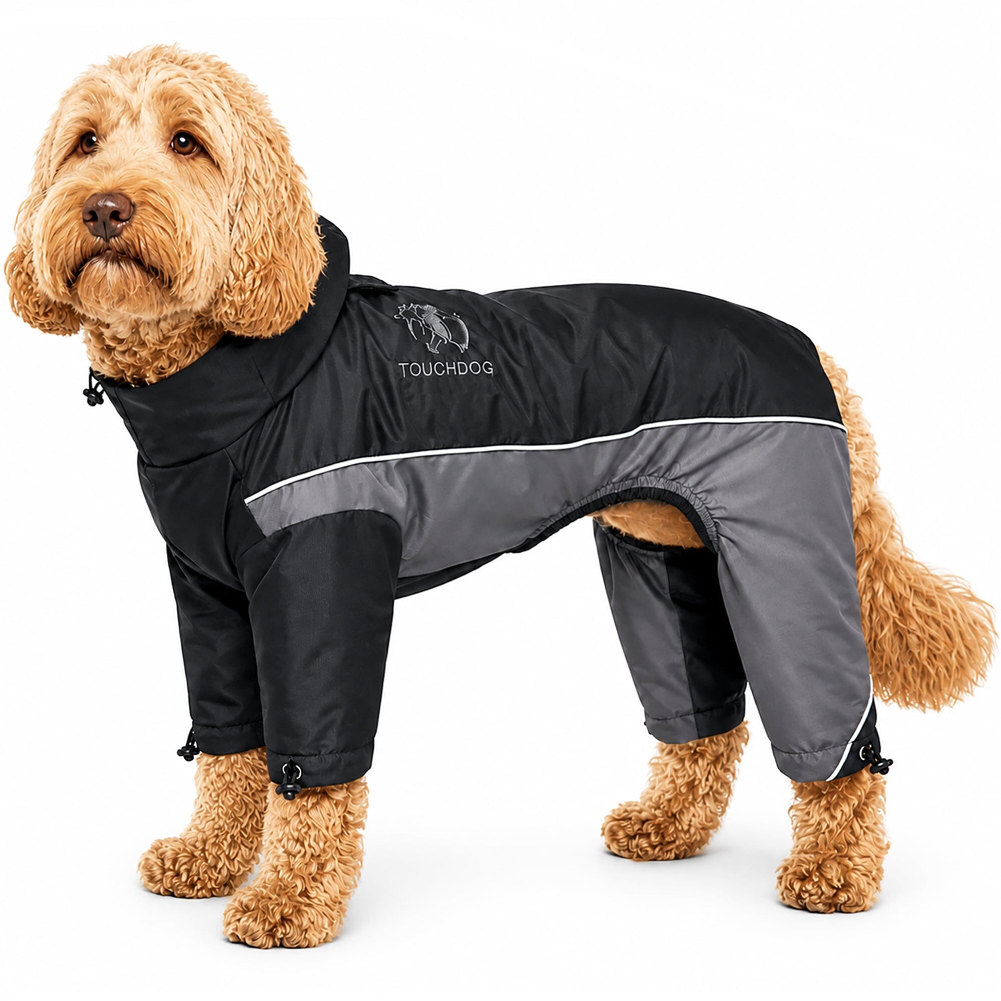 Touchdog ® Quantum-Ice Adjustable and Reflective Full-Body Winter Dog Jacket X-Small Black, Grey