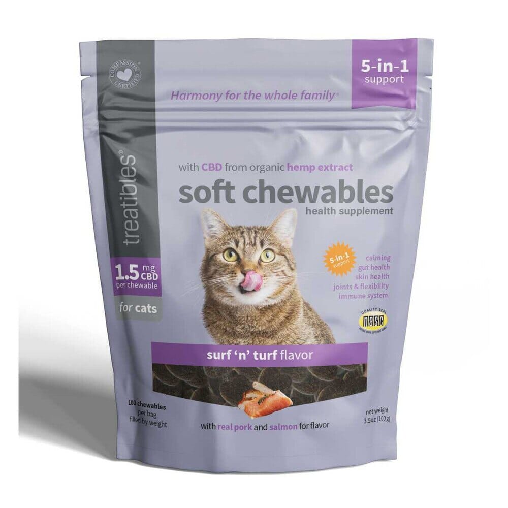 Treatibles Full Size Feline Soft Chews (100 ct) Soft Chew Cat Supplement - 3.5 oz