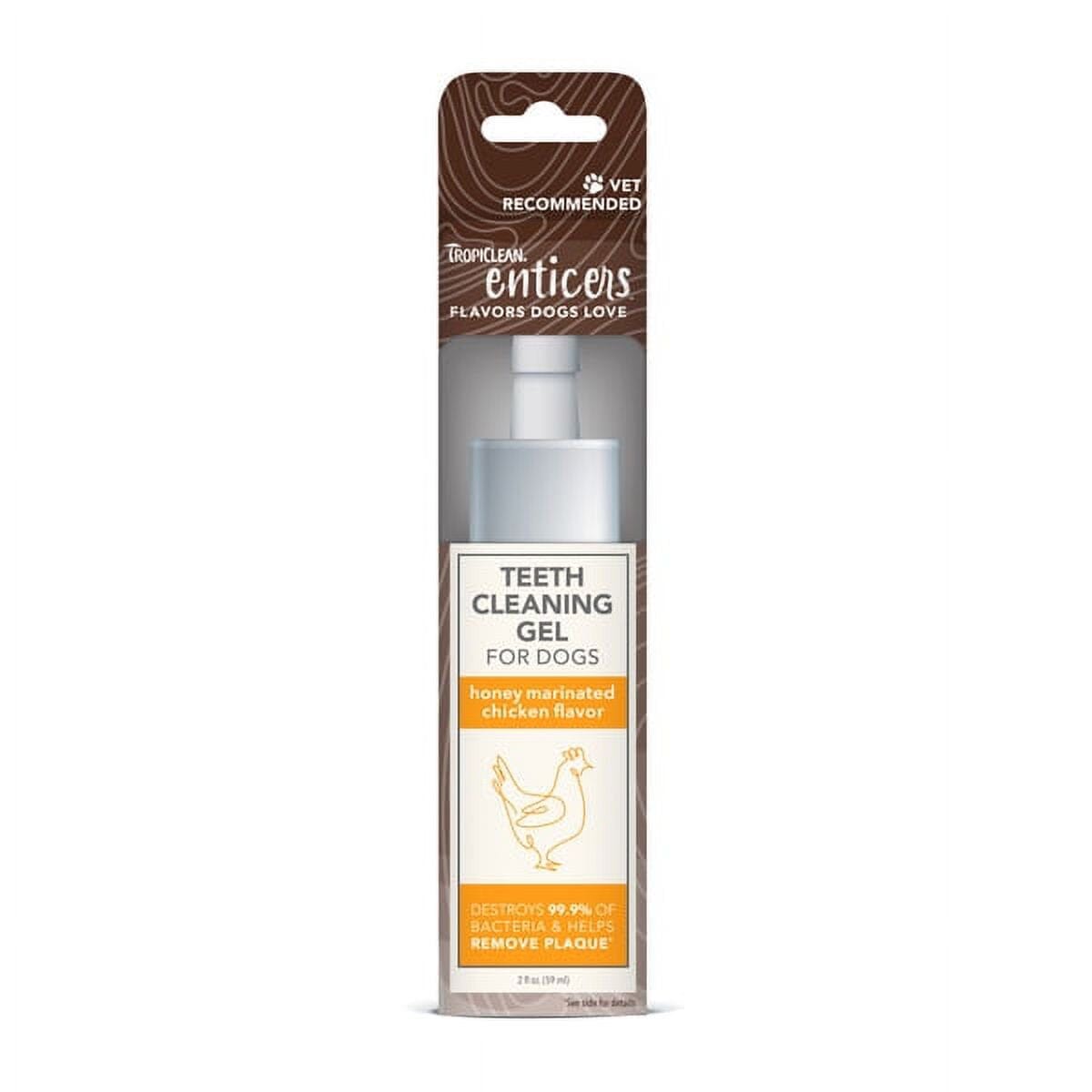 Tropiclean Enticers Honey Marinated Chicken Flavor Dental Oral Dog Teeth Cleaning Gel - 2 Oz Default Title