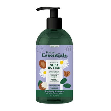 Tropiclean Essentials Collection Shea Butter and Chamomile Soothing and Hydrating Cat Puppy and Dog Shampoo - 16 Oz Default Title