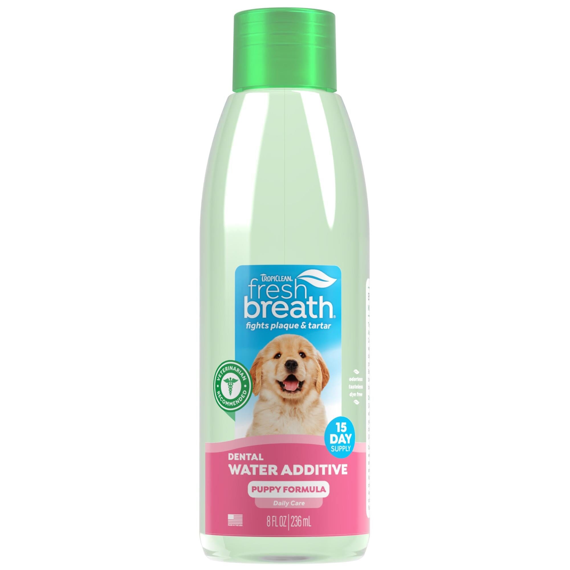 Tropiclean Fresh Breath Dental Health No-Brushing Oral Care Water Additive Solution for Puppies - 8 Oz Default Title