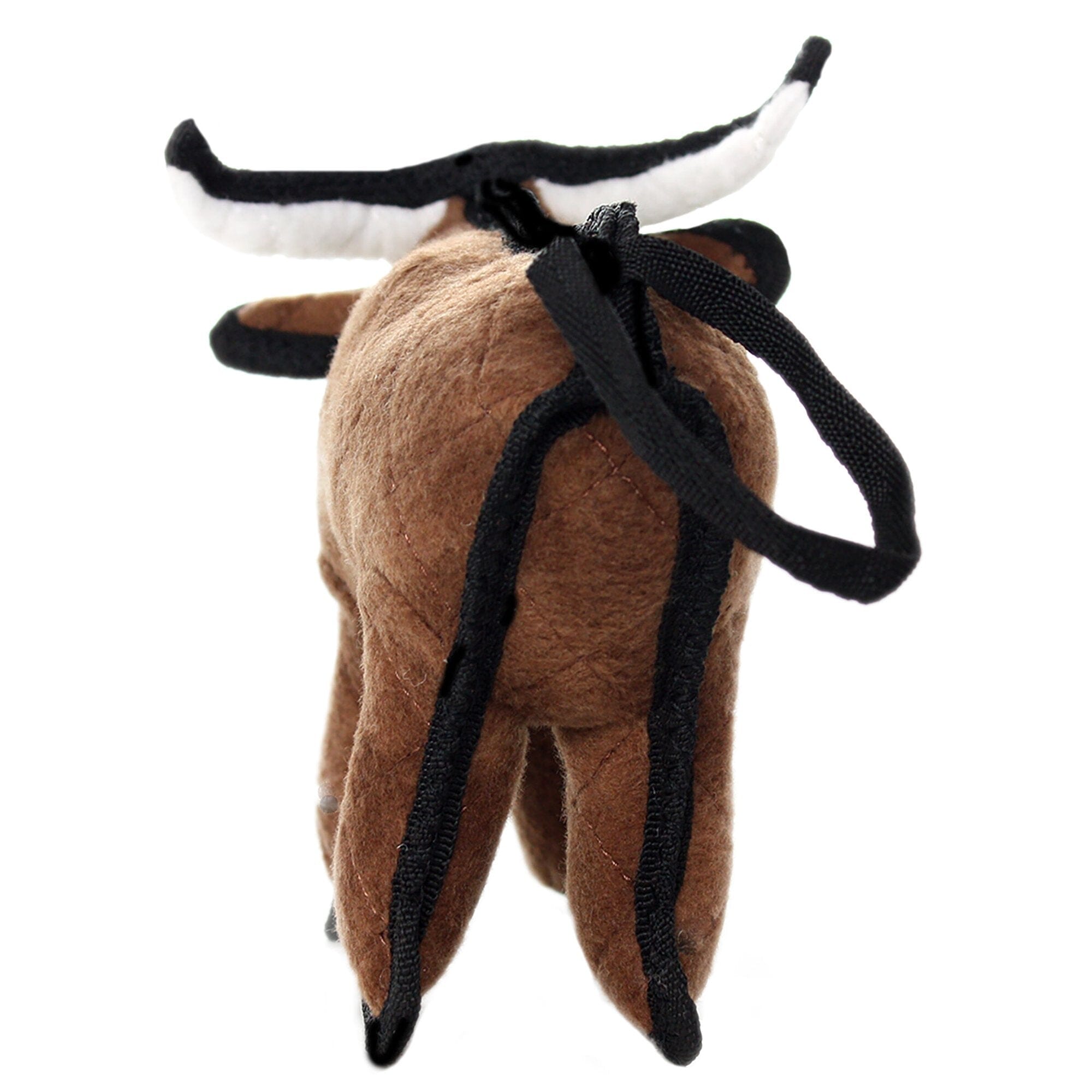 Tuffy Junior Barnyard Bull Reinforced Durable Squeak and Floating Plush Dog Toy - Brown