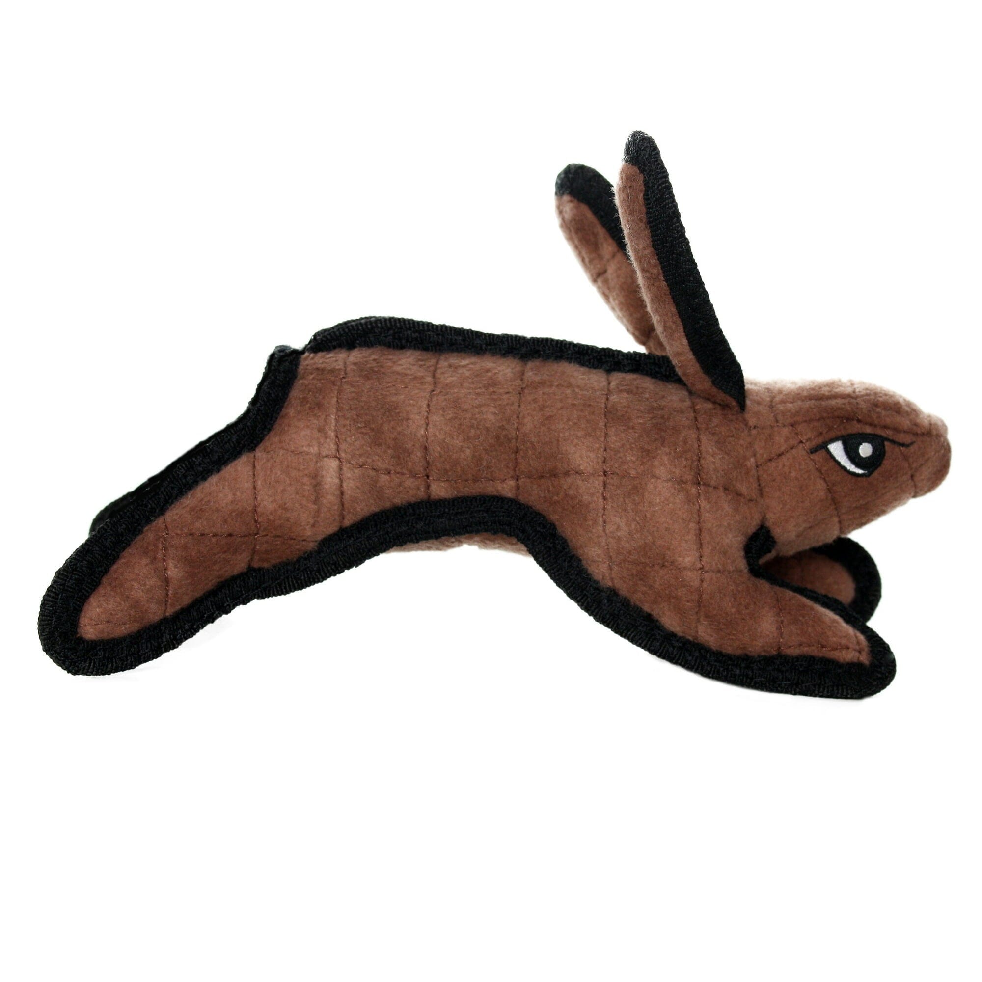 Tuffy Junior Barnyard Rabbit Reinforced Durable Squeak and Floating Plush Dog Toy - Brown