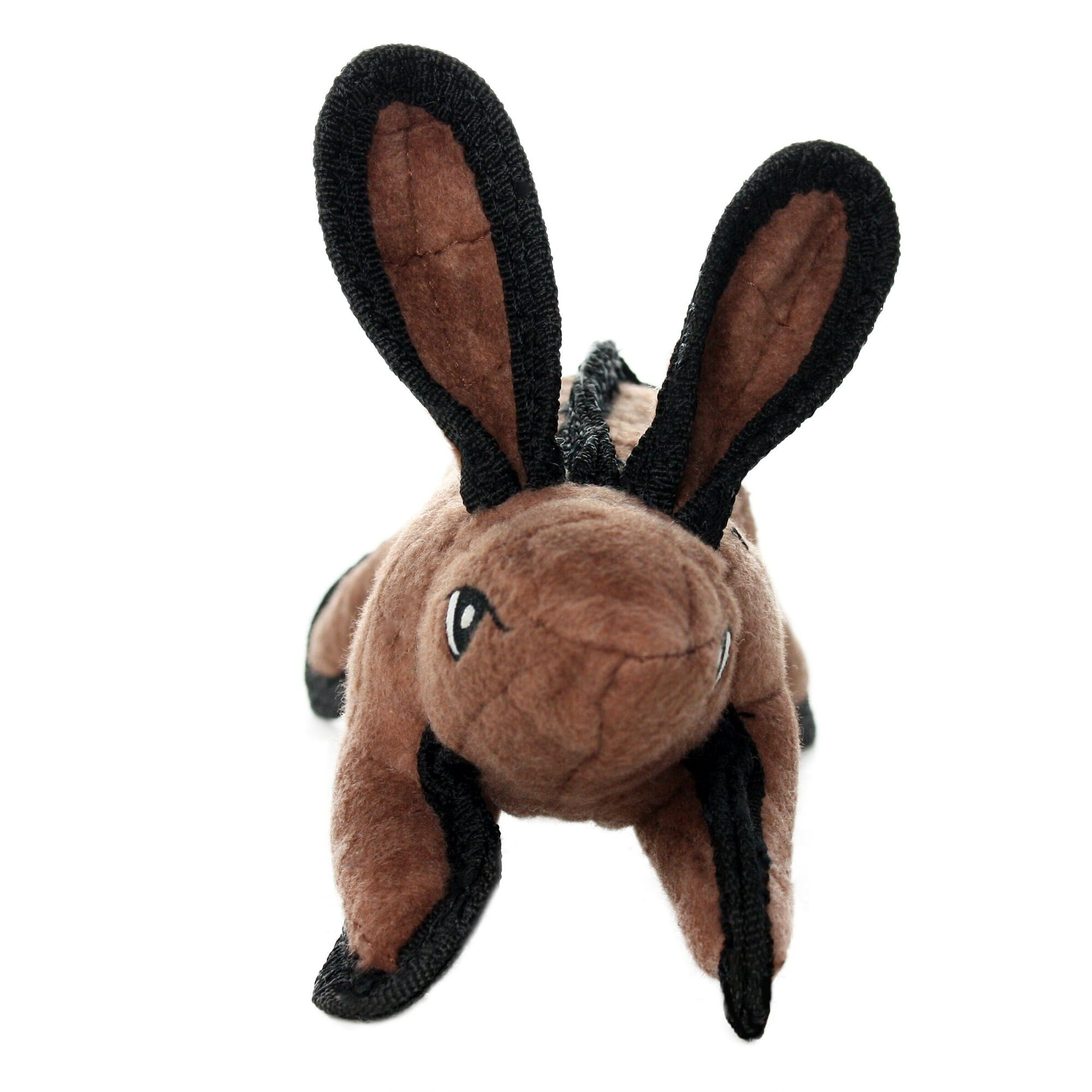 Tuffy Junior Barnyard Rabbit Reinforced Durable Squeak and Floating Plush Dog Toy - Brown