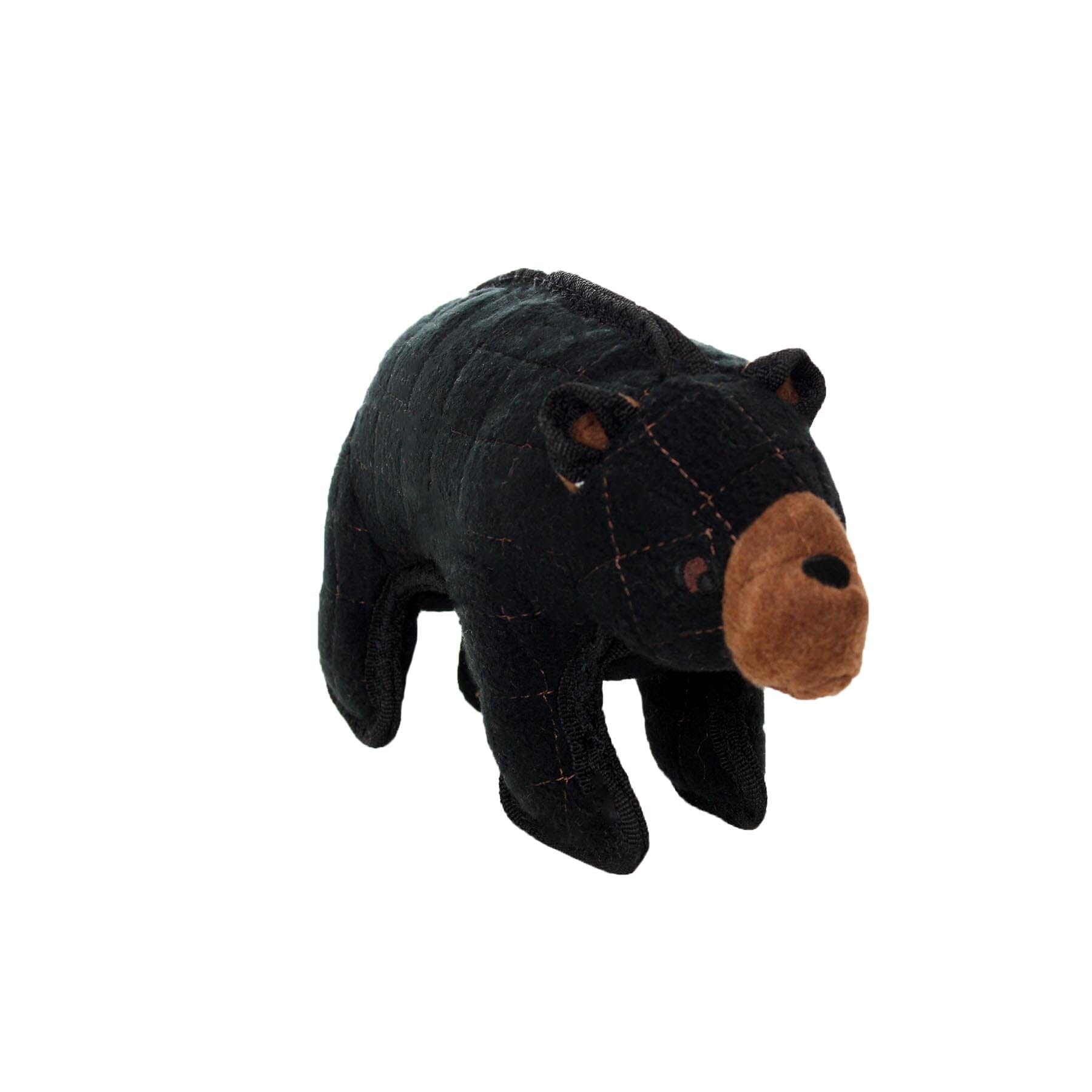 Tuffy Junior Zoo Black Bear Reinforced Durable Squeak and Floating Plush Dog Toy Default Title