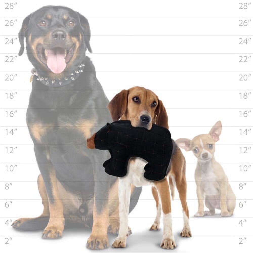 Tuffy Junior Zoo Black Bear Reinforced Durable Squeak and Floating Plush Dog Toy
