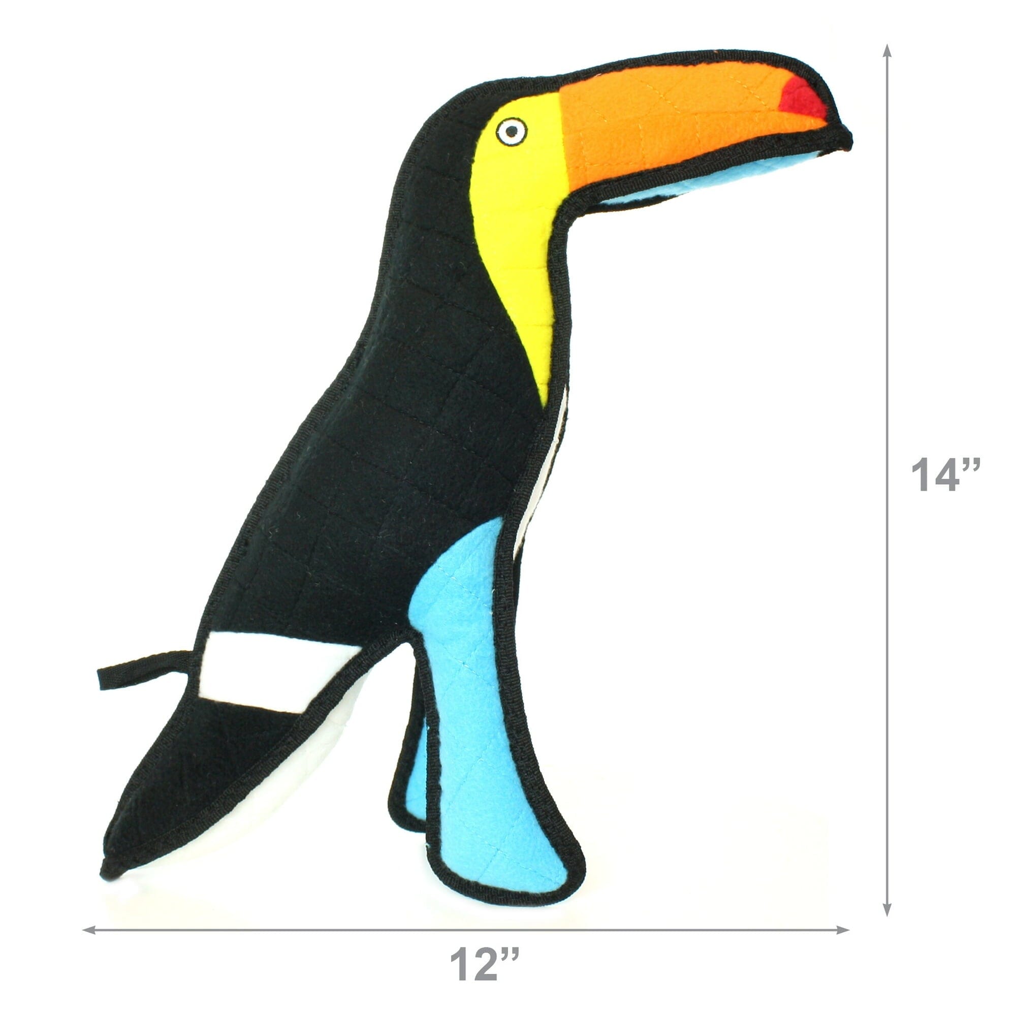 Tuffy Zoo Toucan Parrot Reinforced Durable Squeak and Floating Plush Dog Toy