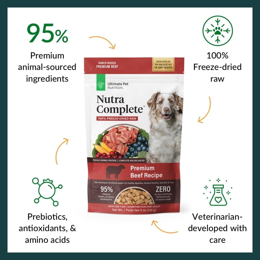 Ultimate Pet Nutrition Nutra Complete Premium Beef with Antioxidants Freeze-Dried Raw Dog Food