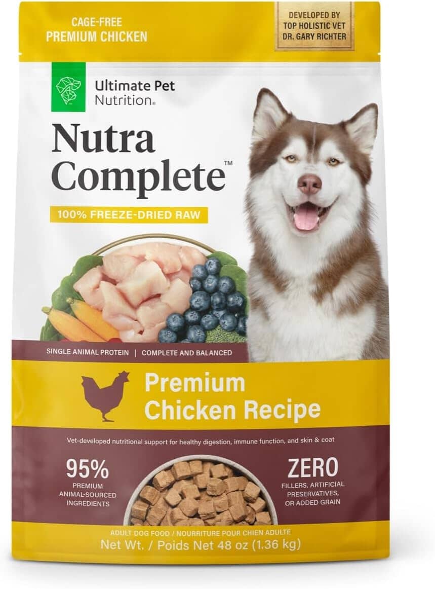 Ultimate Pet Nutrition Nutra Complete Premium Chicken with Antioxidants Freeze-Dried Raw Dog Food 48 Ounce