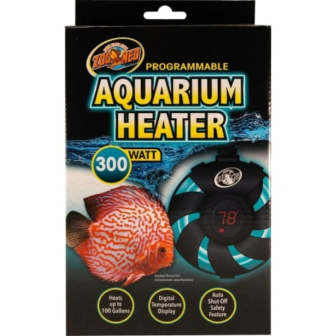 Zoo Med Laboratories Programmable Digital Display and Auto-Shut Off Aquarium Heater - 300 Watt