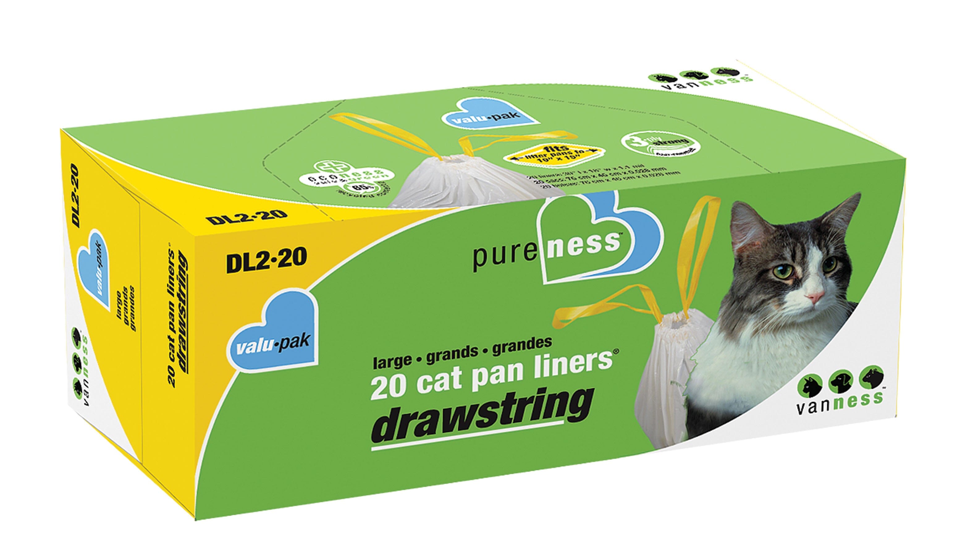 Van Ness Drawstring Valu-Pak Cat Pan Liners - Ivory - Large - 20 Count