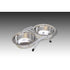 Van Ness Raised Double Dish Stainless Steel Wire Rack Dual 8 Ounce Food and Water Cat and Dog Bowl - 16 Oz