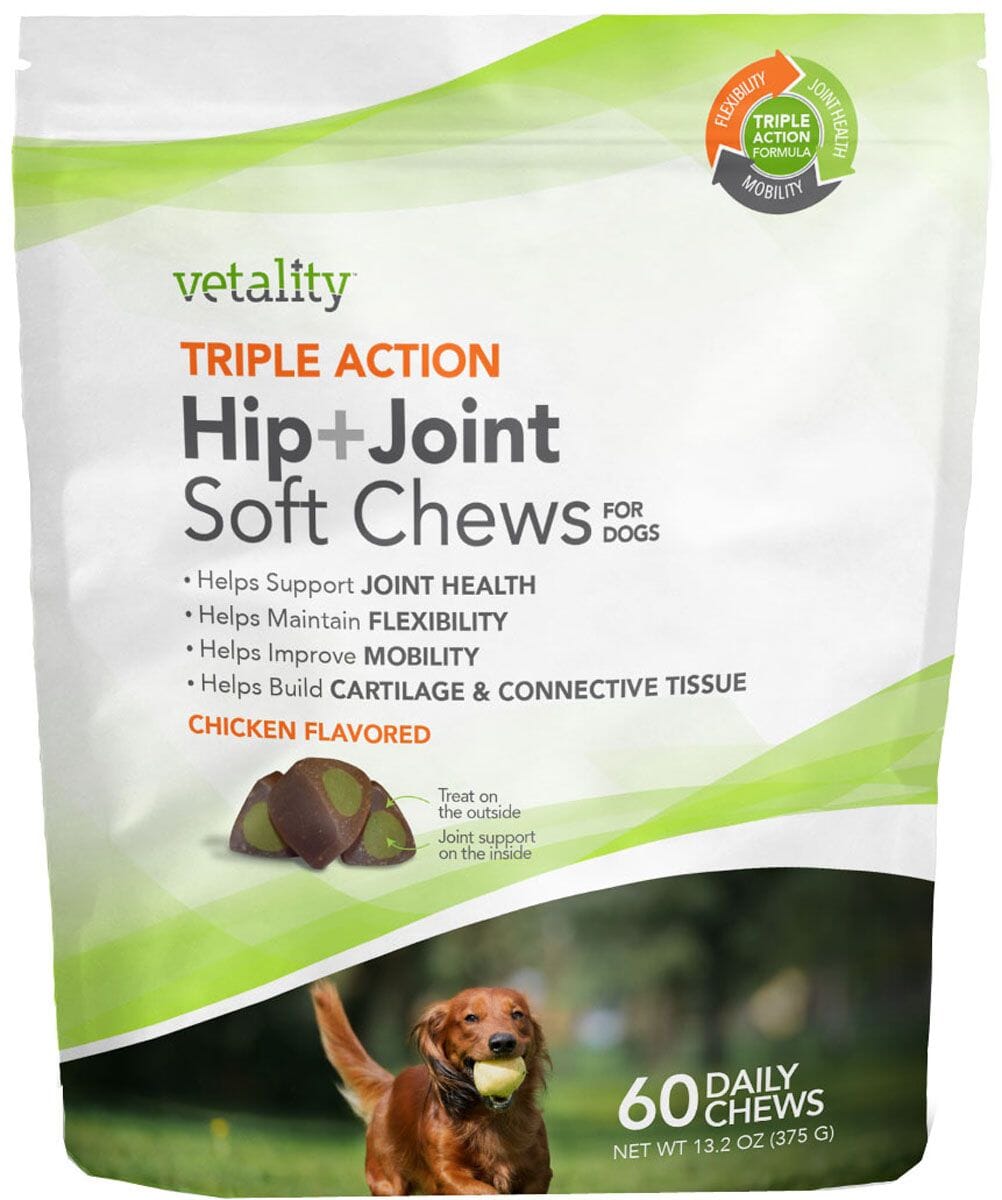 Vetality Triple Action Hip+Joint Soft Chews for Dogs - Chicken - 60 Count