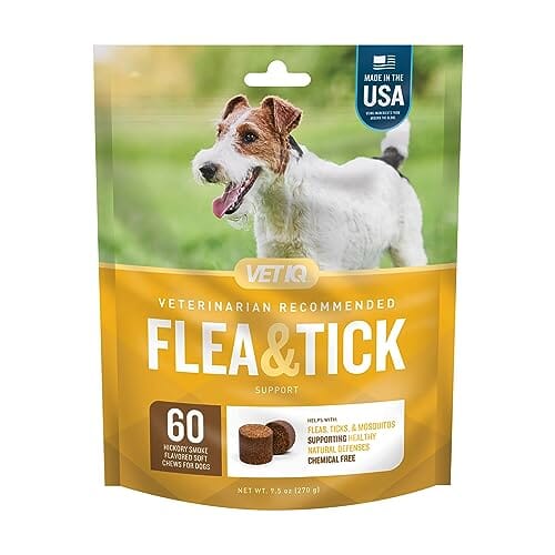 VETIQ Flea and Tick Defense Hickory Smoke with Apple Cider and Flaxseeds Flea Soft Chew Dog Supplements - 60 Count Default Title