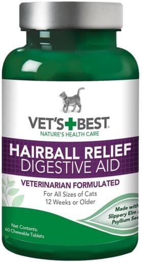 Vet's Best Cat Lube Hairball & Digestive Aid Cat Supplements - 60 Tablets  