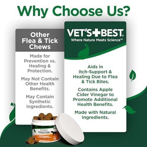 Vet's Best Flea and Tick with Itch Relief and Immune Support Soft Chew Dog Supplements - 60 Count