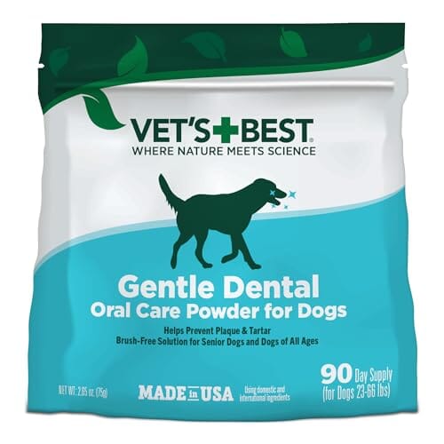 Vet's Best Gentle Dental Brush-Free Oral Care Powder Food Topper for Dogs - 75 Grams - 90 Day Supply Default Title