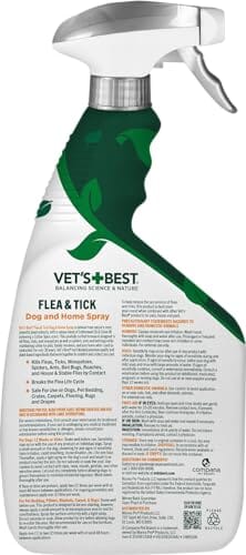 Vet's Best Natural Flea and Tick Cotton Spice Scent Plant-Based Home and Dog Spray