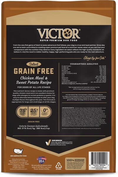Victor Grain Free Formula Chicken Dry Dog Food - 5 lb Bag