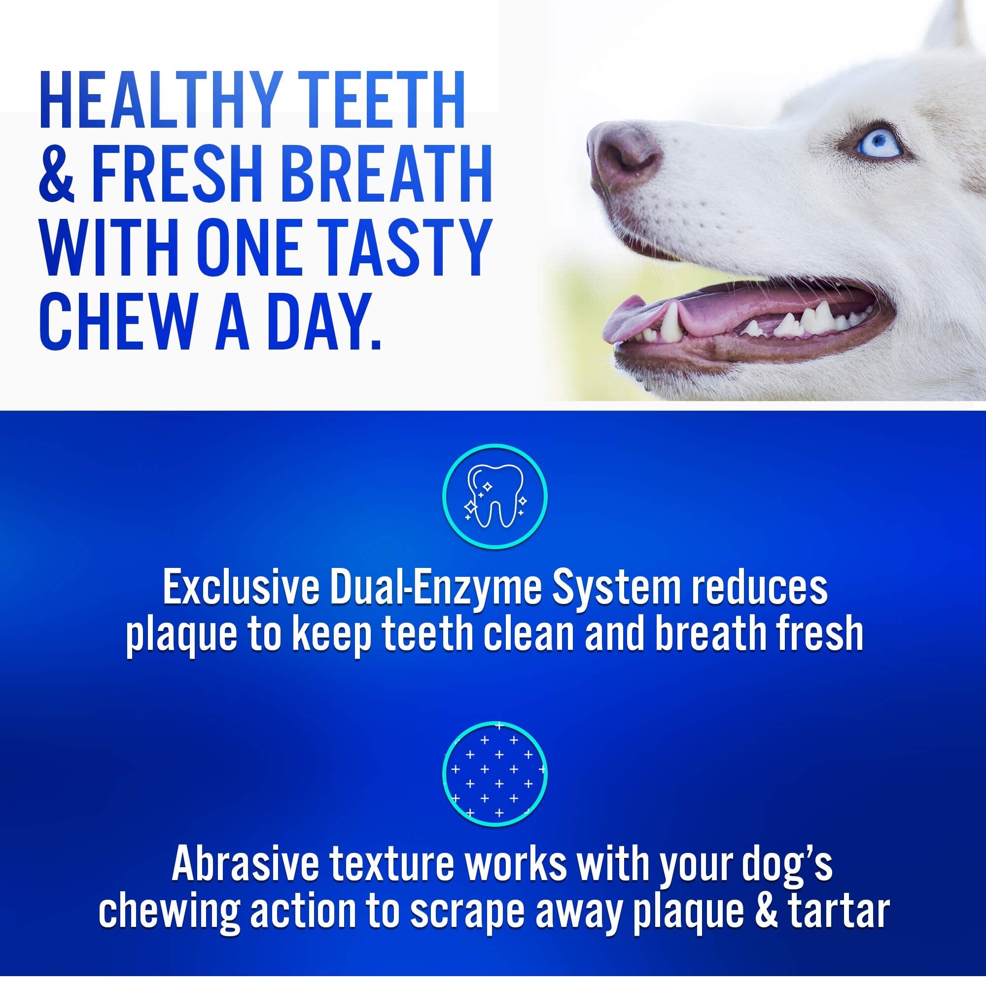 Virbac CET Enzymatic Oral-Hygiene Dental Dog Chews - 30 Count  