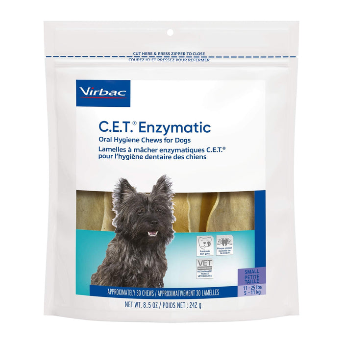 Virbac CET Enzymatic Oral-Hygiene Dental Dog Chews - 30 Count