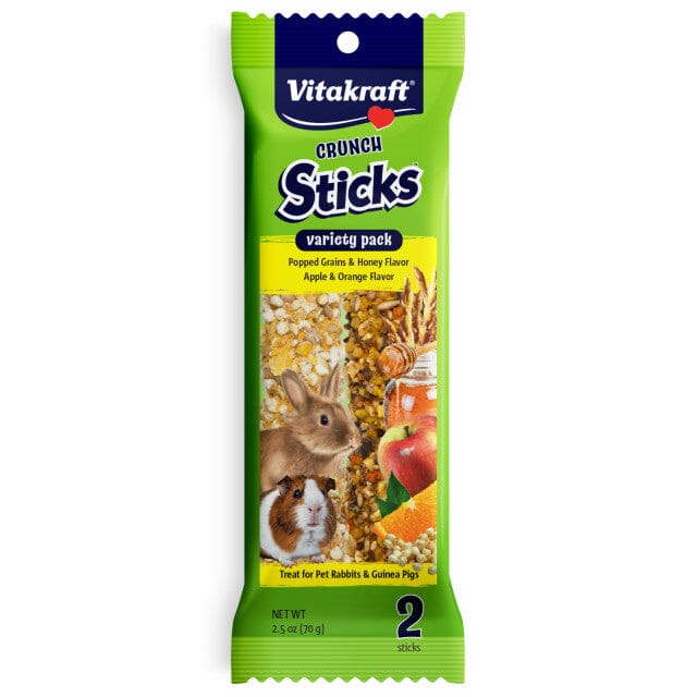 Vitakraft Crunch Sticks - Popped Grains & Apple/Orange Variety Pack Treat - 2.5 oz