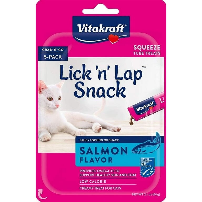 Vitakraft Lick 'n' Lap Snack - Salmon Flavor - 5 pk