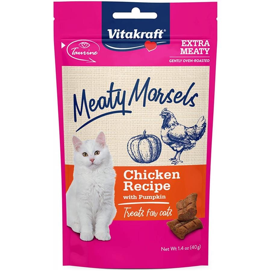 Vitakraft Meaty Morsels Treats for Cats - Chicken Recipe with Pumpkin - 1.4 oz