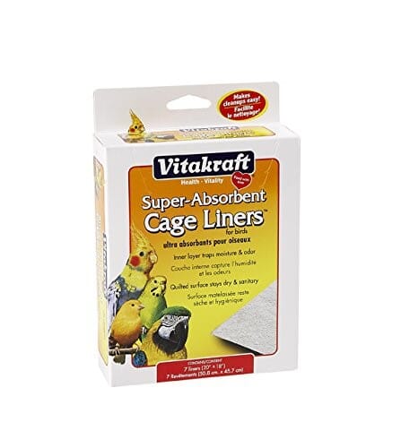 Vitakraft Super Absorbant Parakeet Conures Parrots and Cockatiel Bird Cage Liners - 7 Pack - L:20 X W:18 Inch Default Title