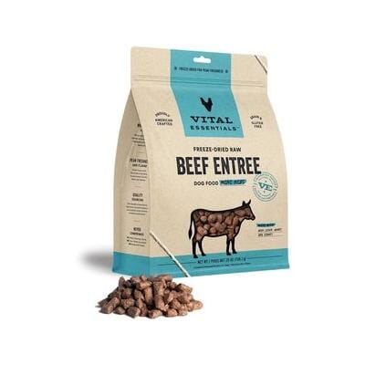 Vital Essential's Grain-Free Beef Entrée Mini Nibs Freeze-Dried Dog Food - 25 Oz  