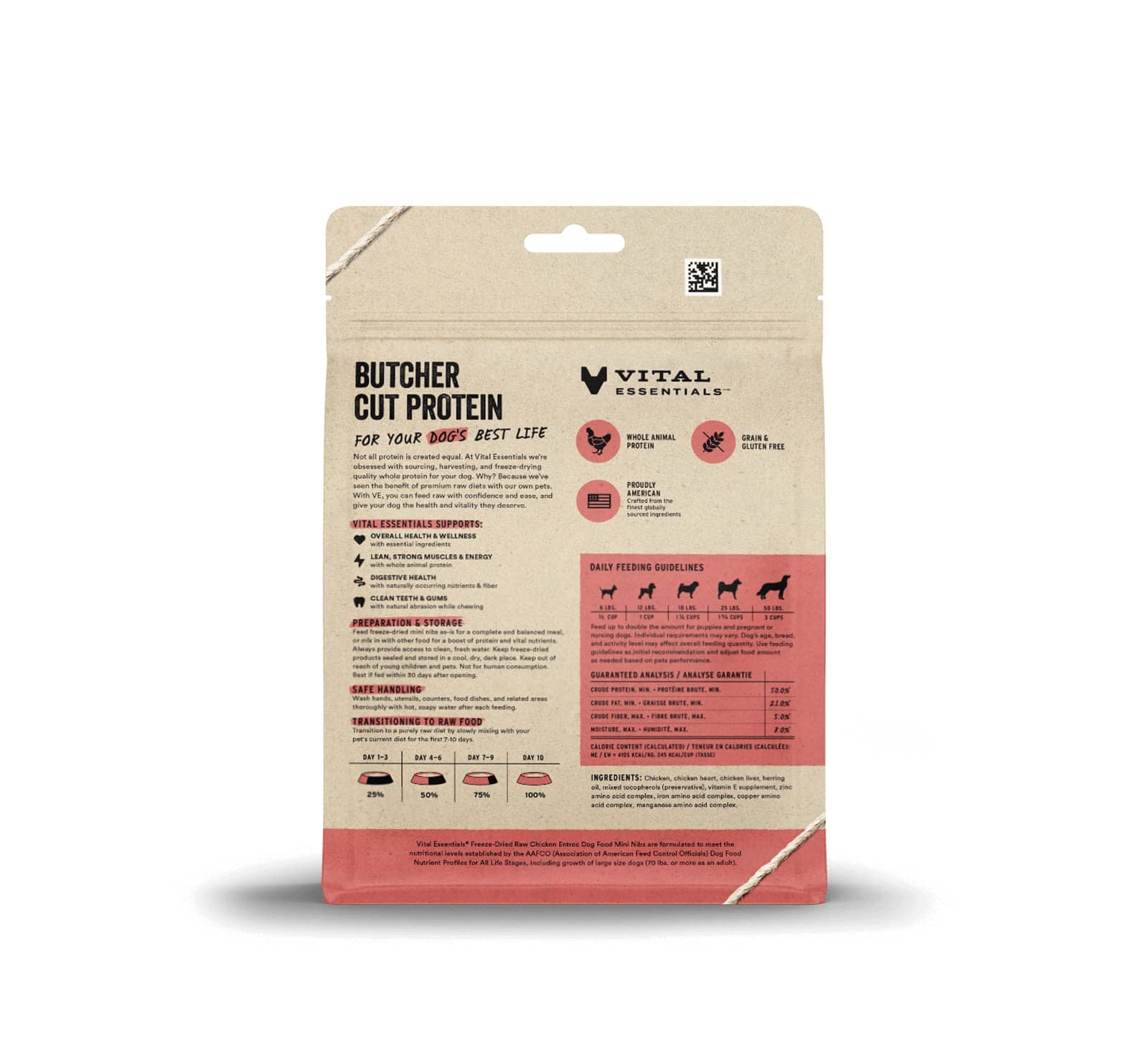 Vital Essential's Grain-Free Chicken Entrée Mini Nibs Freeze-Dried Dog Food - 5.5 Oz  