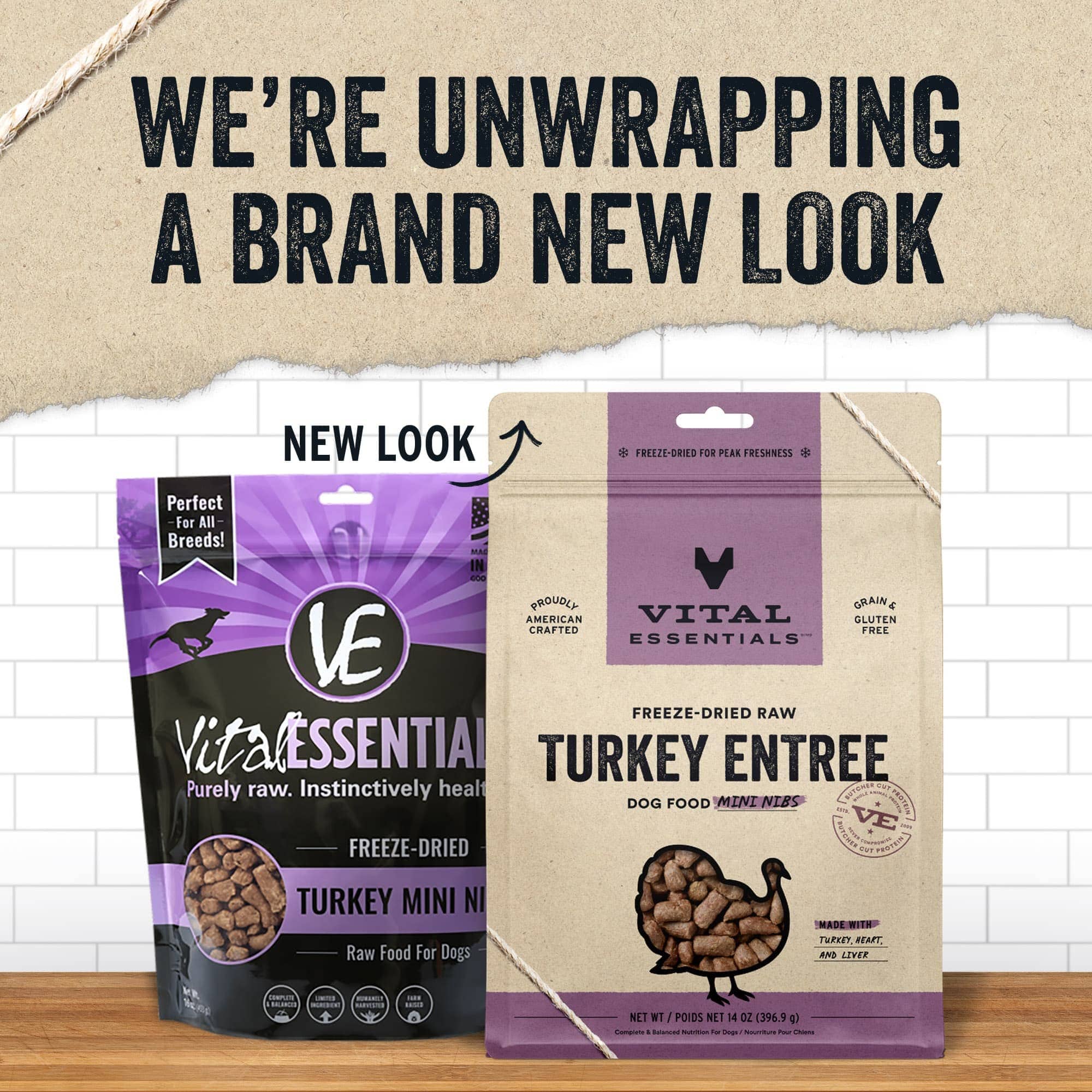 Vital Essential's Grain-Free Turkey Entrée Mini Nibs Freeze-Dried Dog Food - 14 Oz  