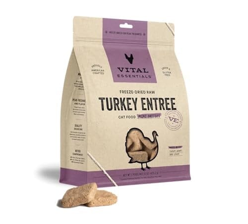 Vital Essentials Mini Patties Grain-Free Turkey Entrée Freeze-Dried Raw Cat Food - 15 Oz Default Title