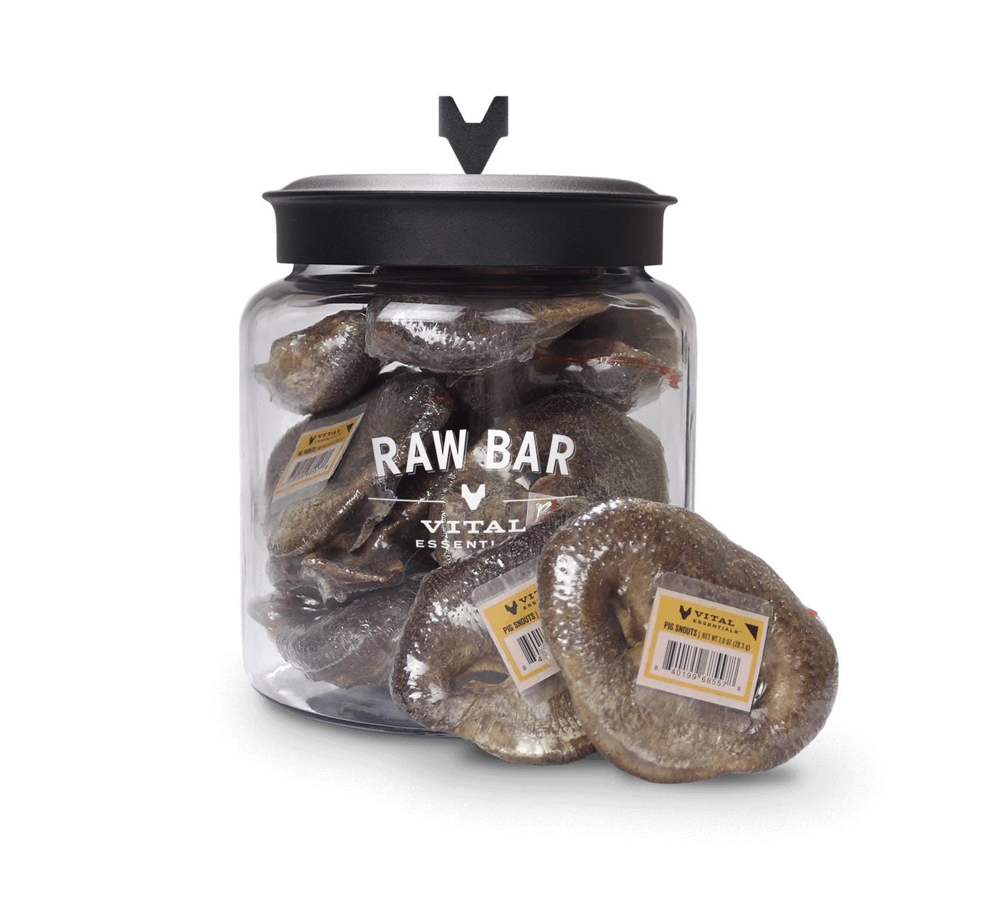 Vital Essential's Raw Bar Freeze-Dried Pig Snouts Natural Dog Chews - 14 Piece - 20 Oz