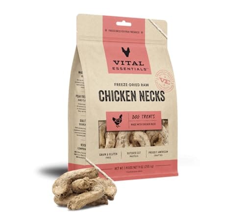 Vital Essentials Single Ingredient High-Protein Grain-Free Chicken Necks Freeze-Dried Raw Training Dog Treats - 9 Oz Default Title