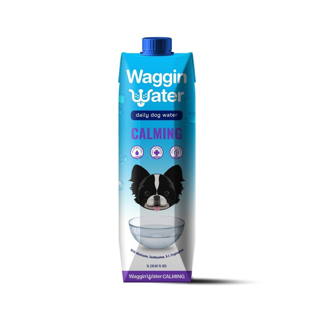 Waggin Water Daily Calming Water Supplement for Dogs with Melatonin and L-Tryptophan - 1 Ltr - Case of 12