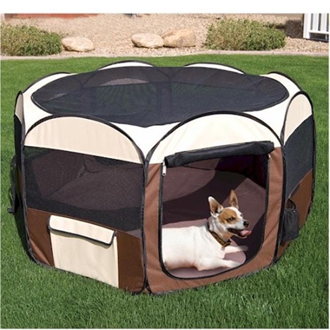 Ware Deluxe Pop-Up Travel Collapsible Folding Dog Playpen with Zippered Entrance - Medium - L:48 X W:48 X H:28 Inches Default Title