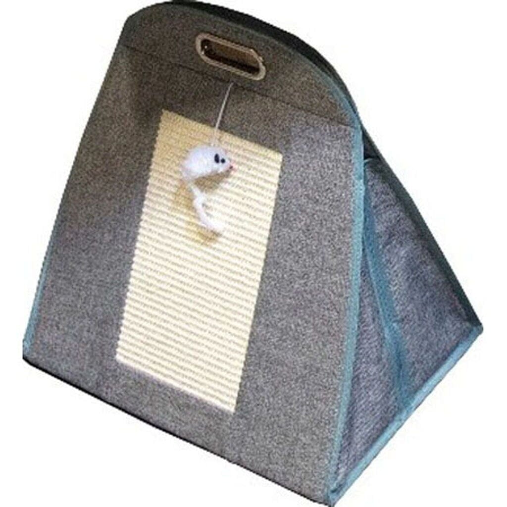 Ware Foldable Bag with Handle Travel Cat Carrier and Scratcher Combination - Gray - L:16.75 X W:11.75 X H:16 Inches Default Title