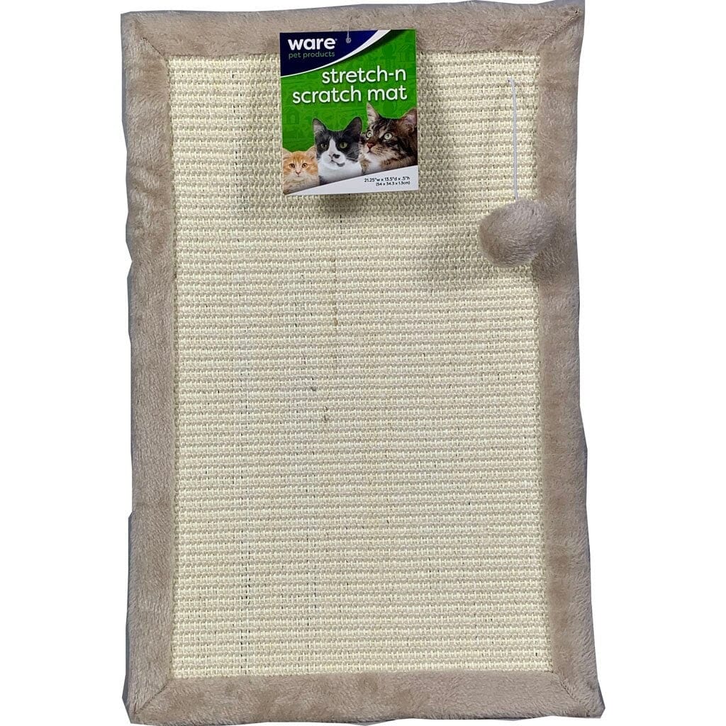Ware Scratch-N-Mat Anti-Skid Cat Scratcher and Lounger Mat with Toy - Large - L:21.25 X W:13.5 X H:5 Inches Default Title