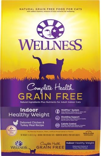 Wellness Complete Health Healthy Weight Grain-Free Chicken and Turkey Indoor Dry Cat Food - 11.5 Lbs