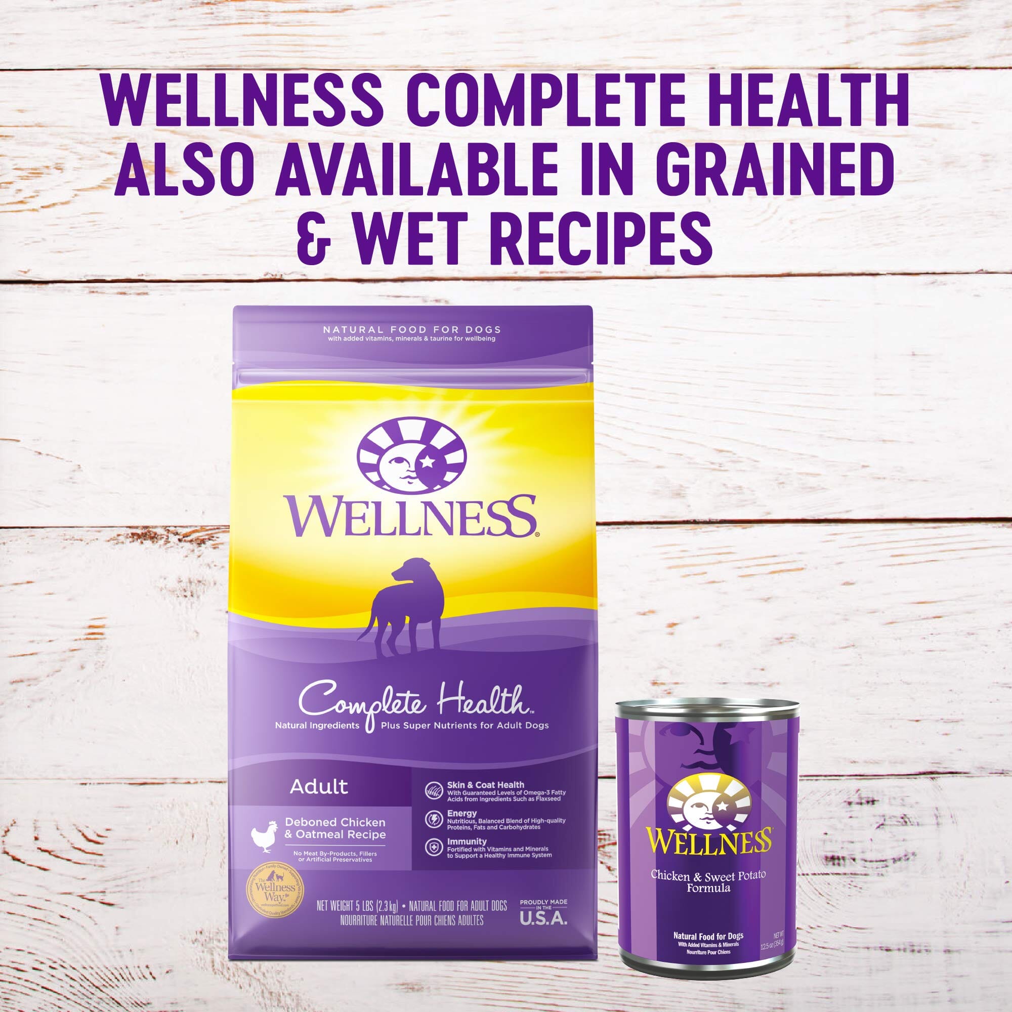 Wellness Complete Health Natural Adult Grain Free Deboned Chicken and Chicken Meal Recipe Dry Dog Food  
