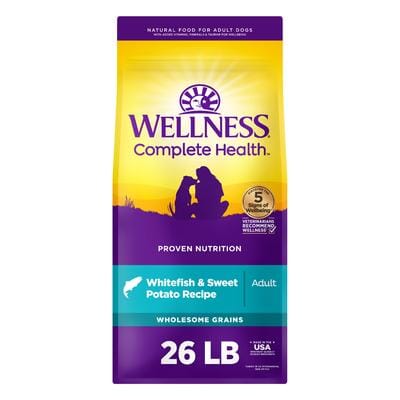 Wellness Complete Health Wholesome Grains Whitefish and Sweet Potato Recipe Adult Dry Dog Food - 26 Lbs Default Title