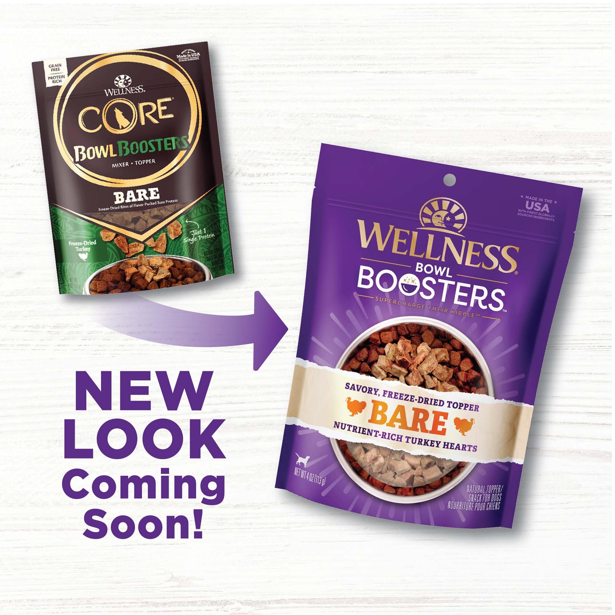 Wellness Core Bowl Boosters Grain-Free Freeze-Dried Turkey Wet Dog Food Topper or Mixer Pouch - 4 Oz - Case of 6  