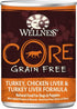 Wellness CORE Grain Free Natural Turkey, Chicken and Turkey Liver Recipe Wet Canned Dog Food  