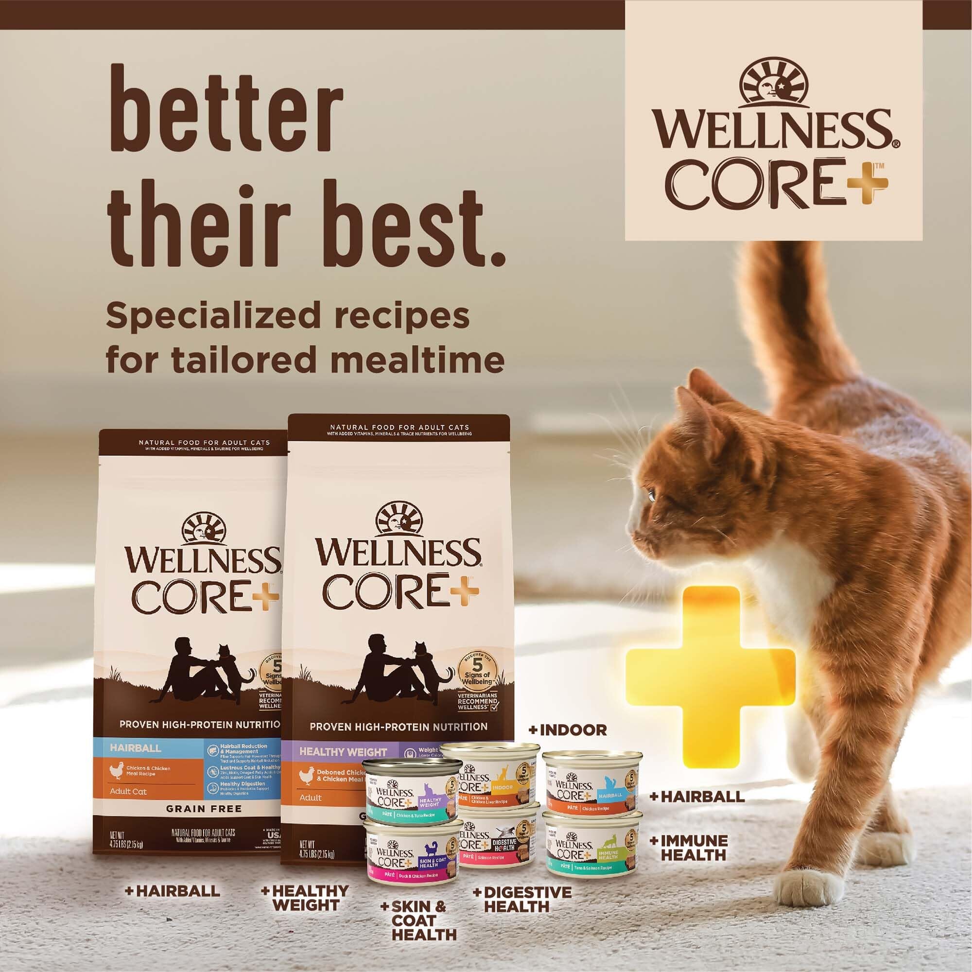 Wellness CORE Grain Free Natural Whitefish, Salmon & Herring Smooth Pate Canned Cat Food  