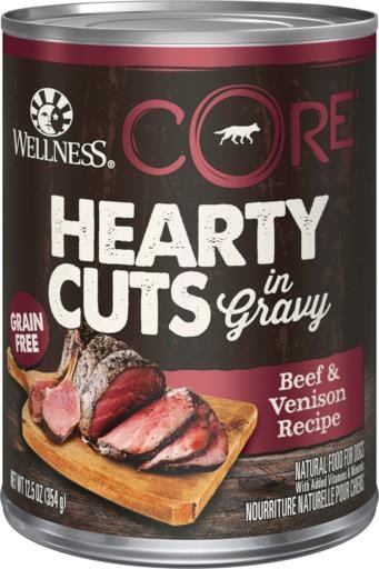 Wellness CORE Natural Grain Free Hearty Cuts Beef and Venison Canned Dog Food  