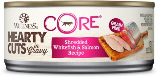 Wellness CORE Natural Grain Free Hearty Cuts White Fish and Salmon Canned Cat Food  