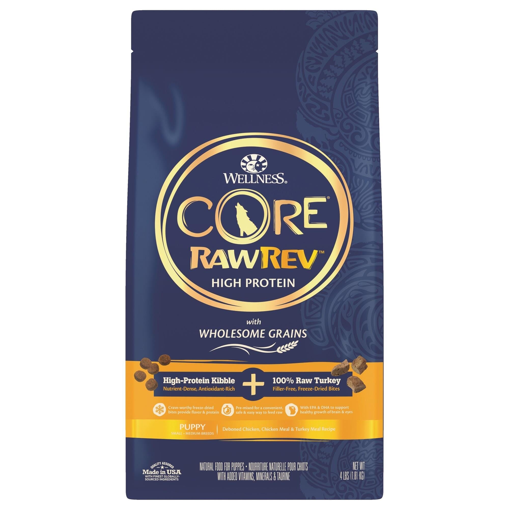 Wellness Core Raw-Rev Wholesome Grains with Freeze-Dried Turkey Puppy Formula Dry Dog Food - 4 Lbs  
